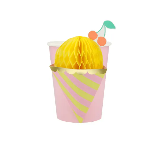 Hovedbilde Meri Meri - Pappkrus Iskrem med honeycomb 8-pk