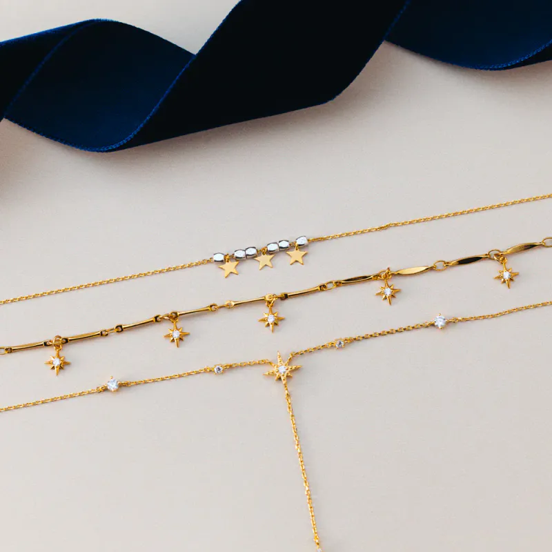 Orelia - Crystal&Starburst fine Lariat Smykke