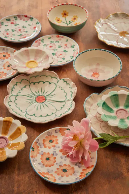 Hovedbilde Rice - Flower keramikk dipping skål Soft green