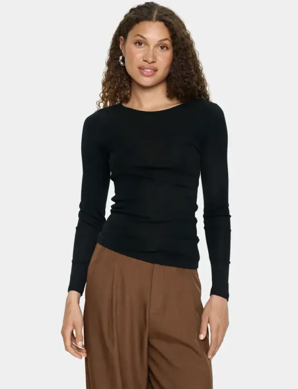 Saint Tropez - GarimaSZ Wool LS Blouse Black