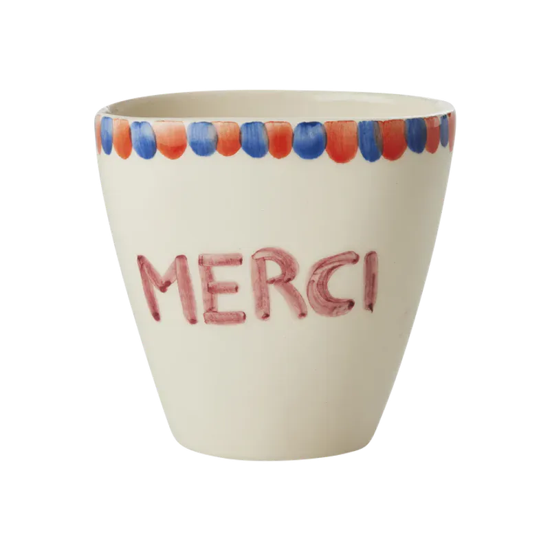 Rice - Keramikk kopp oval u/hank Merci