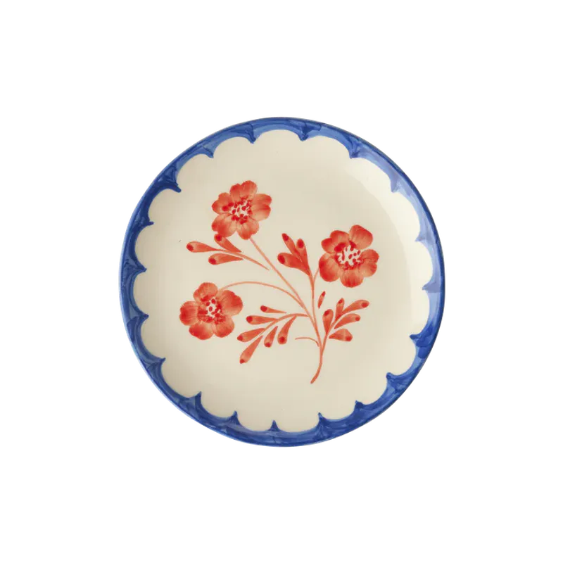 Rice - Cake plate keramikk cream vintage flower