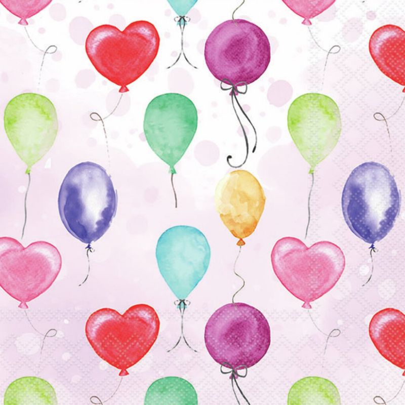 Ambiente - Servietter Lunsj Flying balloons pink