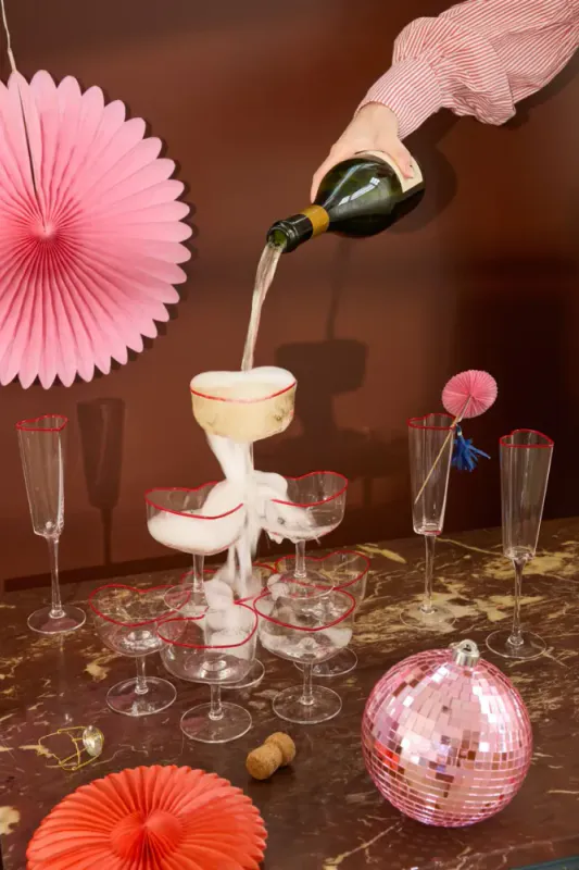 Rice - Champagneglass Hjerte