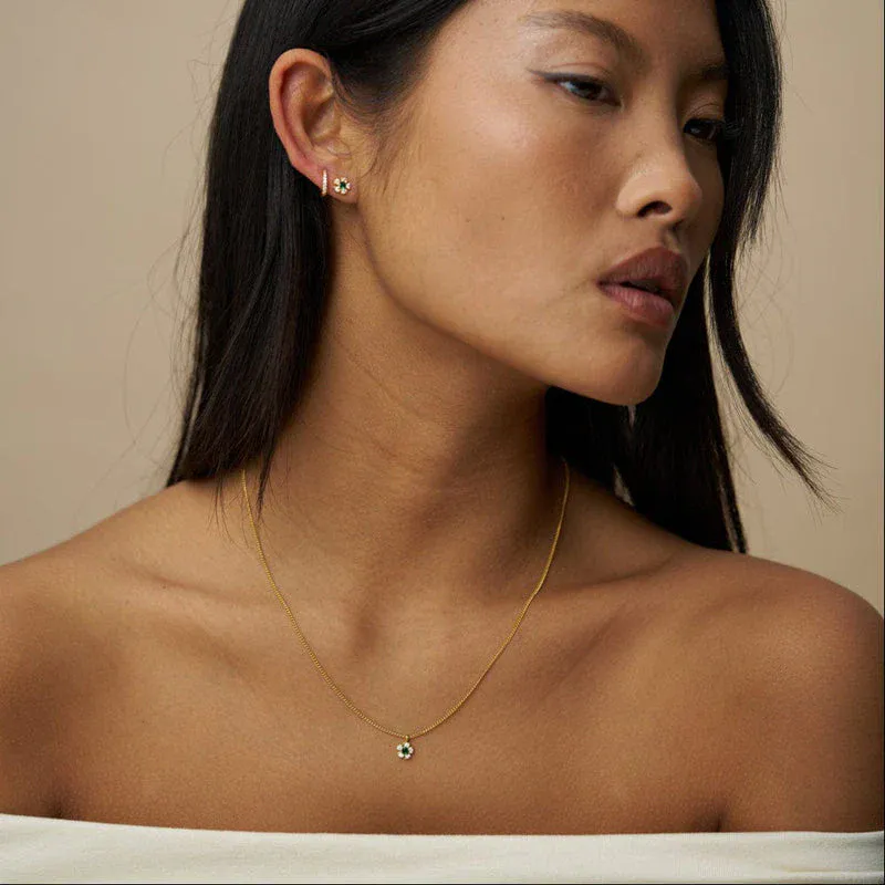 Orelia - Crystal & emerald flower Smykke